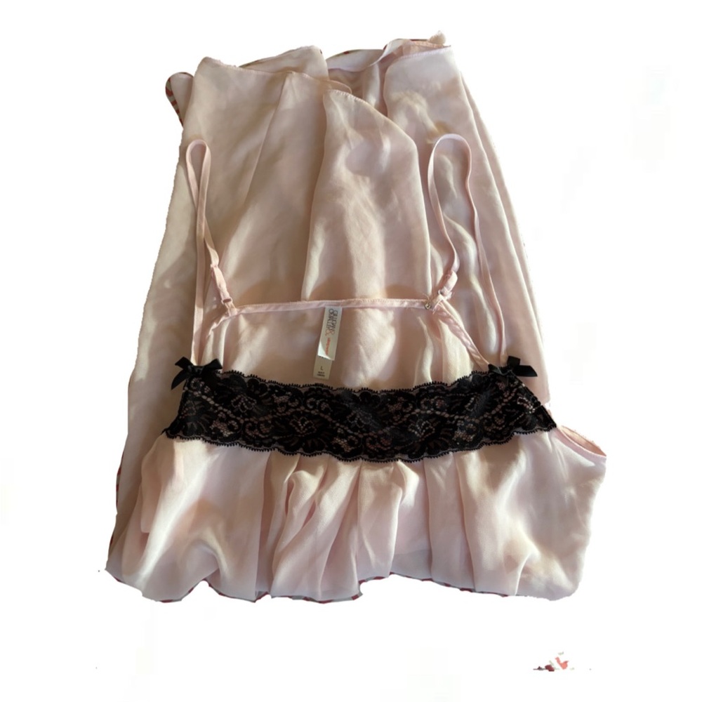 Gilligan & O'Malley Pink Chemise with Black Lace